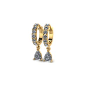 Huggy Earrings with Pear Drop